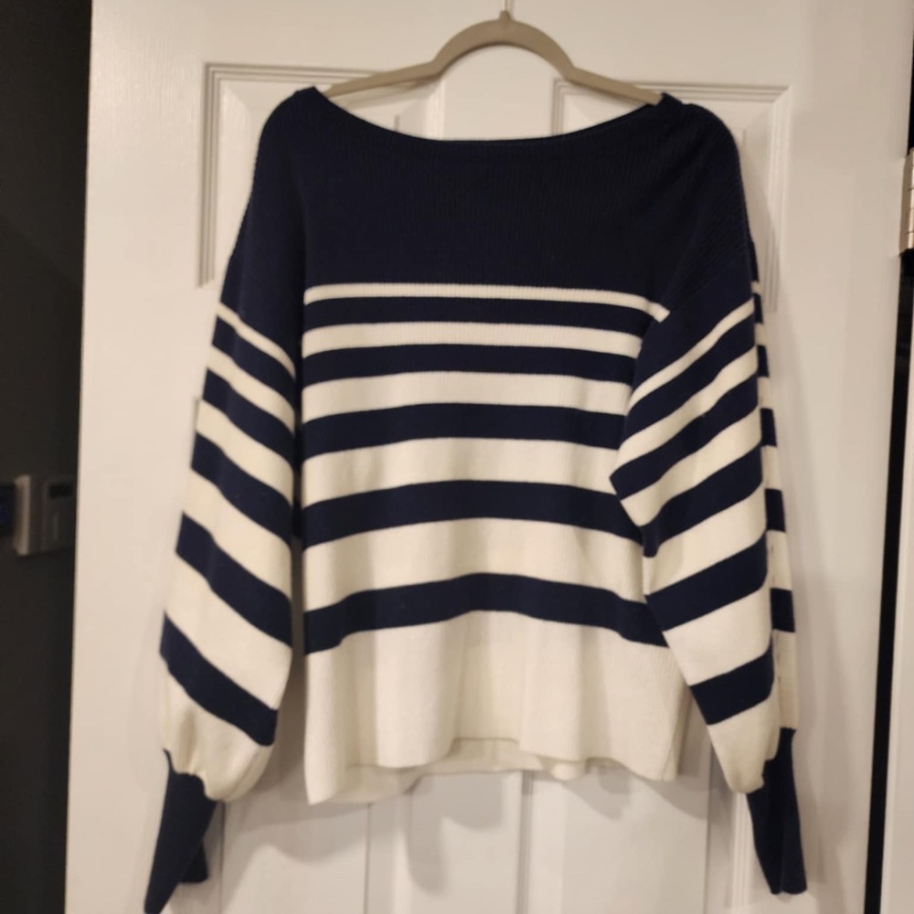 TWRHLL by Christie Brinkley Striped Batwing-Sleeve Sweater
